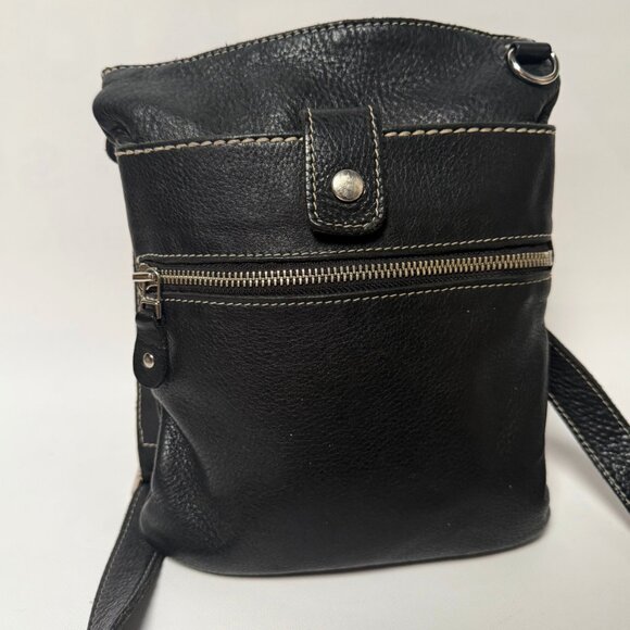 Vintage Roots Venetian Tribe Black Soft Leather Crossbody Purse – Made in Canada - Picture 2 of 9